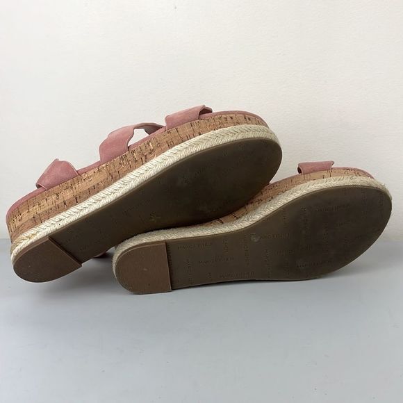 Marc Fisher ‘Fayme’ Suede Ankle Strap Platform Sandals Sz 7.5 Pink Leather - Picture 8 of 9